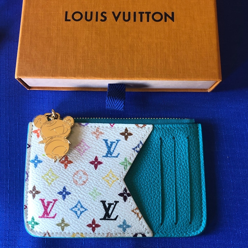 NEW*/RARE** Louis Vuitton x Murakami Romy Card Holder “Kabira Blue” Multicolored